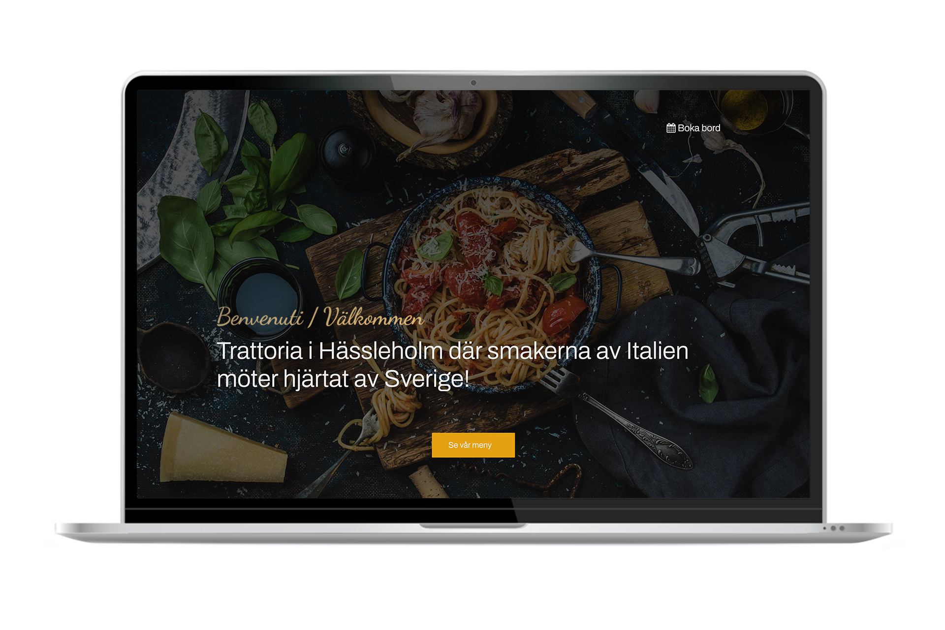 Hemsida till trattoriadamoni från Sentro